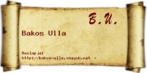 Bakos Ulla névjegykártya
